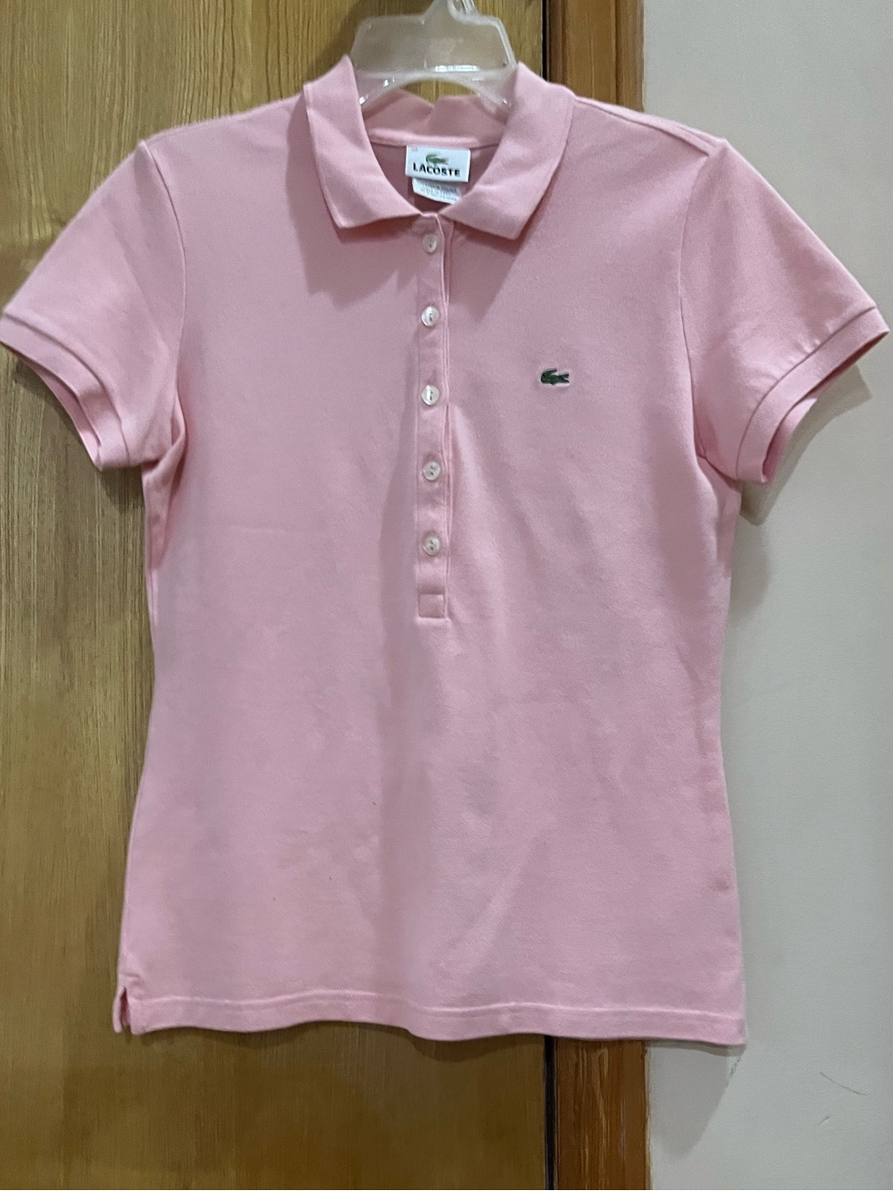 LACOSTE Women's Pink Polo Shirt (Size 38)